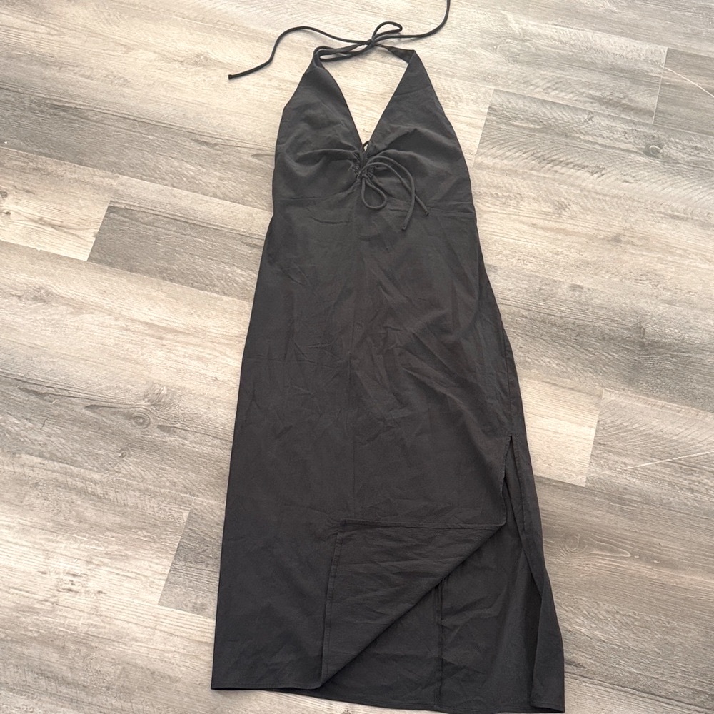 Abercrombie & Fitch Sleek Black Halter Backless Dress NWT